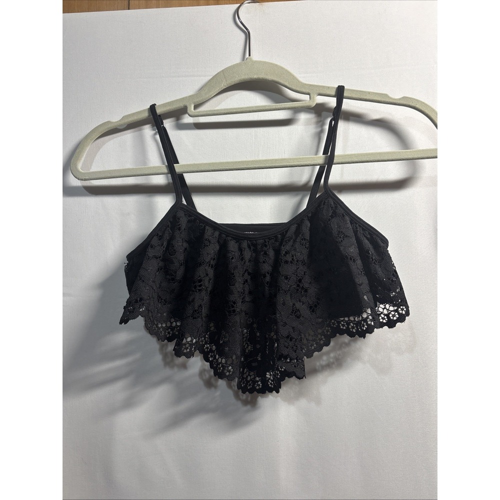 Victoria's Secret Small Body by Victoria Black Sexy Lace V Flounce Bralette